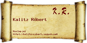Kalitz Róbert névjegykártya
